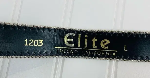 Elite Vintage Blanket Stripe Belt Silver Buckle Large Red