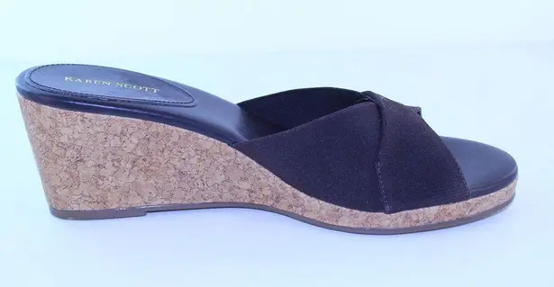 Karen Scott Paley Brown Cork Slide Heel Sandals 10