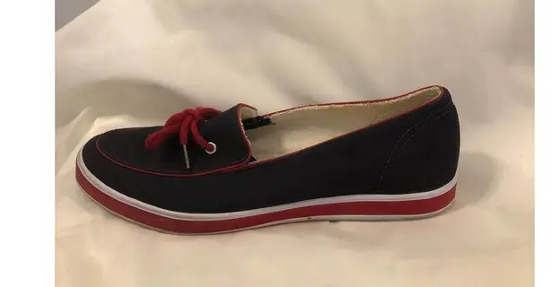 Grasshoppers Slip On Shoes Women Size 8M Navy Red Canvas Comfort Casual Blue