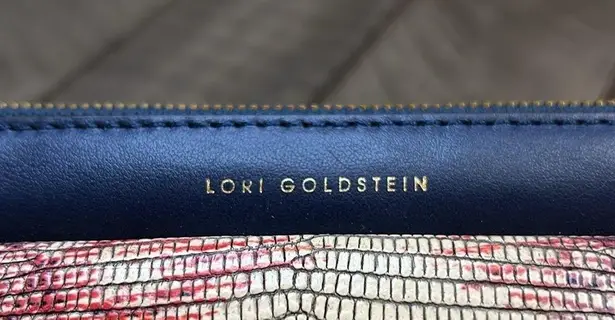 LOGO By Lori Goldstein LORI GOLDSTEIN -Snakeskin Print Envelope Clutch Purse - 100% Genuine Leather