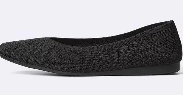 GU (Uniqlo) Washable Knitted Square Toe Shoes in Black Size 8.5