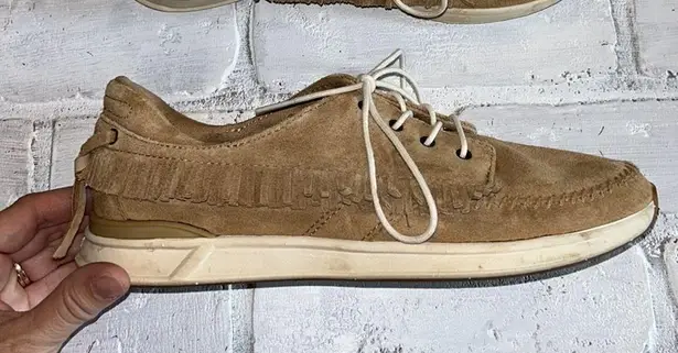 REEF  Rover tan suede fringe lace up sneakers