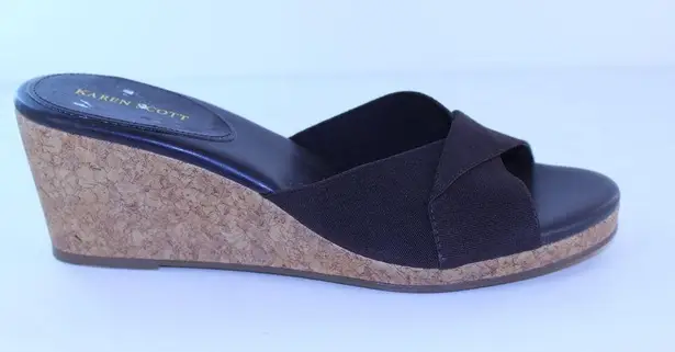 Karen Scott Paley Brown Cork Slide Heel Sandals 10