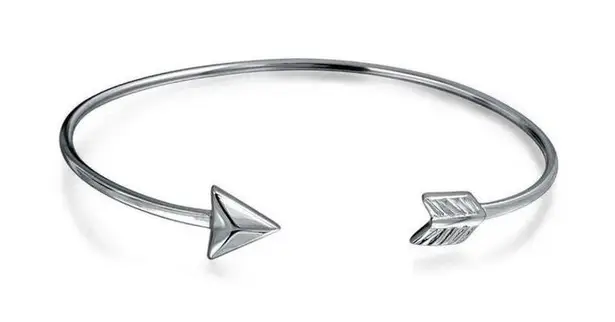 Arrow Bangle Bracelet Silver Tone Open Cuff Women's Jewelry Fashion