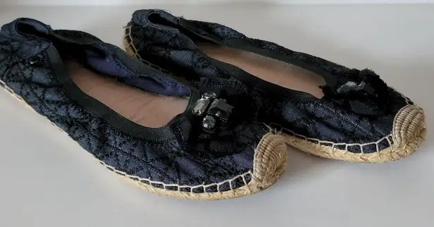 Simply Vera Vera Wang Ethel Blue Patterned Espadrille Flats Size 7½