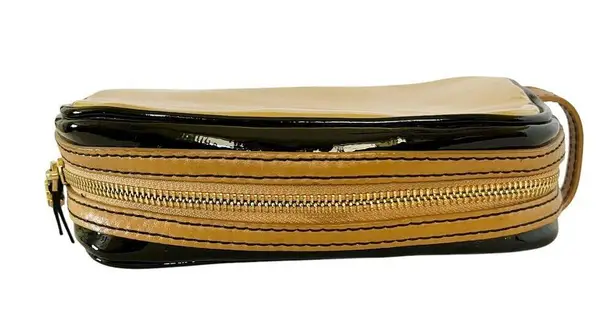 Henri Bendel Rare Lady and the Dog Patent Leather Clutch Bag Purse Cosmetic Case