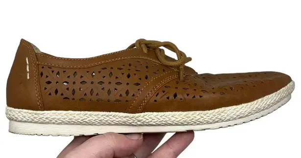 Earth Spirit Gelron Brown Laser Cutout Lace Up Shoes Women’s Size 7 1/2