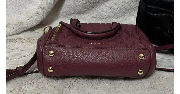 Vera Bradley  Mini Marlo Quilted Leather Crossbody Handbag In Claret (wine) EUC