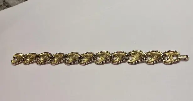 Monet Vintage Signed  Gold Tone Metal Bracelet