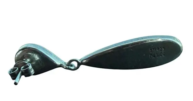 925 Mexico Turquoise Drop Earring SINGLE Silver Blue Green Teal