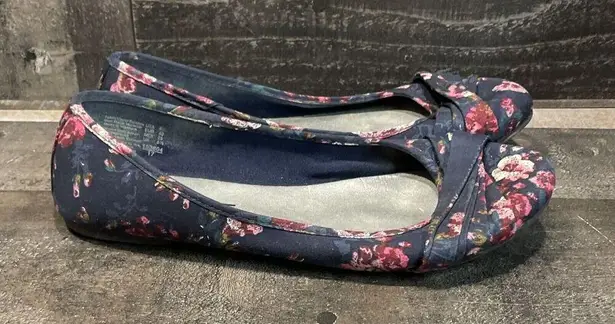 American Eagle  Women's Shoes Floral Flats Ladies Shoe Blue/Pink Size 8