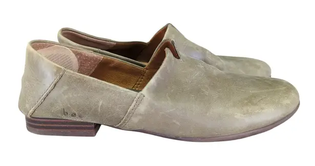 Boc Suree Born Olive Green Leather Slip On Loafer Flats Women Size 6.5 Casual