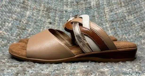 Walking Cradles Cruz Braided Leather Sandals in Neutral Multi (Wide) Size 7