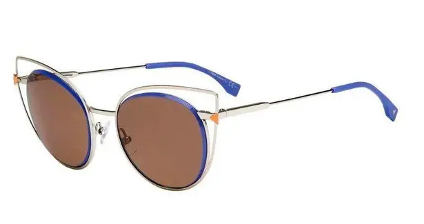 Fendi women’s FF 0176/S round cat eye wire-rim sunglasses