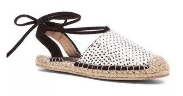 Raye  womens sandals EU 37 US6.5 revolve clothing espadrille flats ankle wrap tie