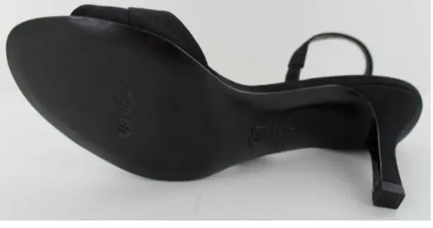 Van Eli Laban Black Fabric Open Toe Slingback Heel Size 6