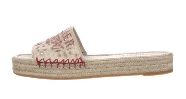 Valentino Garavani Atelier San Gallo 08 Edition Platform Espadrille Slide Sandal
