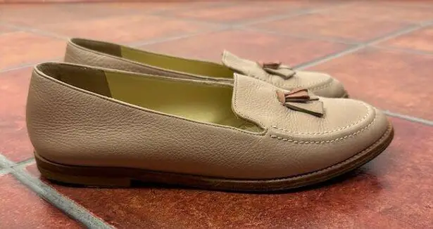 Sarah Flint Blush Tassel Hand Made Italian Loafers Size 37.5 Pink