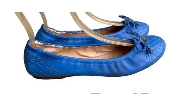 L K Bennett London Royal Blue Nappa Leather Sissy Ballet Flats 38 5 US 8 5 Size undefined