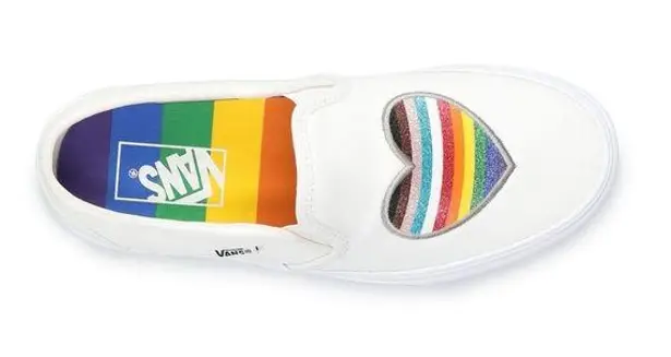 Vans Women's ® Pride Asher Slip-On Shoes White / Multicolor Size 8