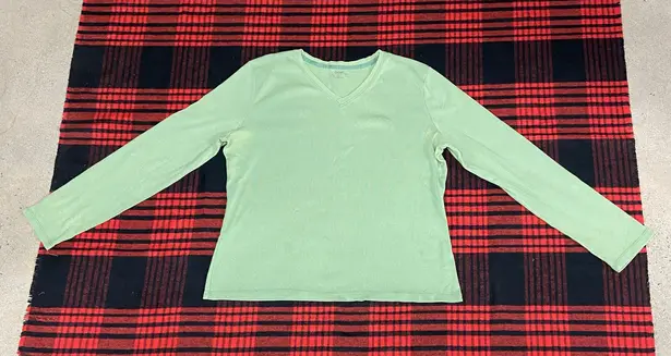 Cherokee 100% Cotton Small Green Long Sleeve Tshirt Top