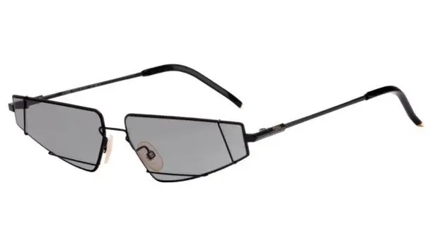 Fendi women’s men’s unisex Fiend FFM0054/S narrow asymmetric metal sunglasses