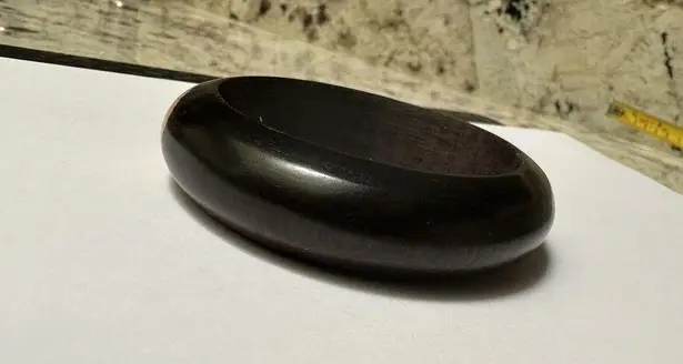 Wooden Handcrafted Wide Bangle Bracelet 8 Inch Brown Wood