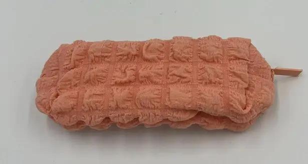 NWT ULTA beauty peach puffy case zipper makeup OS gifting birthday trendy viral Orange