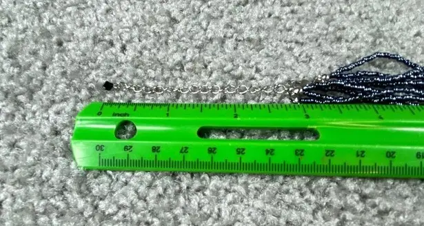 Beaded Necklace Multistrand Center Glass Focal Donut Bead Multicolor Adjustable