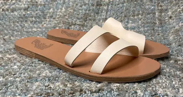 Ancient Greek Sandals Leria Laser Cut Leather Sandals in Off