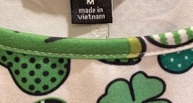 St Patrick’s Day Four Leaved Clover soft stretch jersey sleeveless dress size M Green Size M