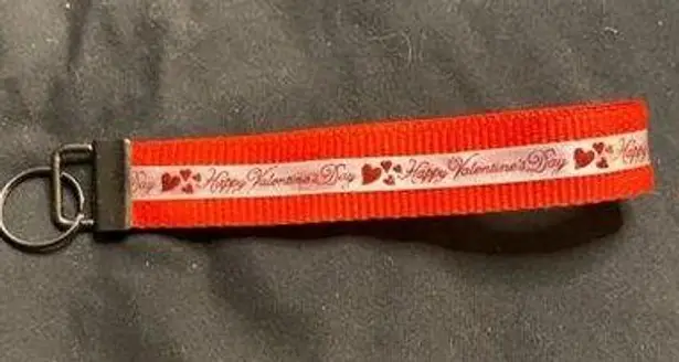 Handmade Red Valentine's Keychain Wristlet 4"