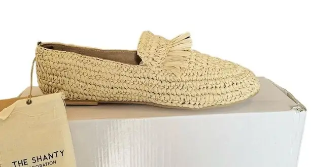NEW Moroccan Raffia MIAMI LOAFERS SHOES Women's 40, 9 Natural Slip On Moccasin Tan
