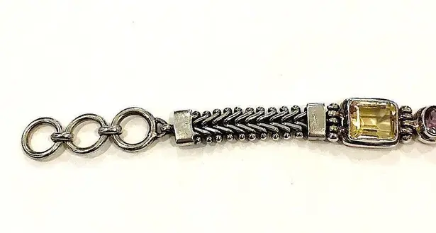 Amethyst Bali Sterling , Citrine, Quartz Bracelet