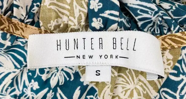 Hunter Bell Blue & Brown Floral Patchwork Mini Babydoll Dress