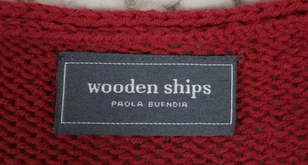 Wooden Ships  Mini Football Knit Sweater Red Sz M/L