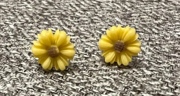 Yellow Sunflower Cute Fall Stud Handmade Unique Earrings