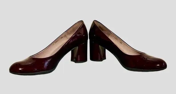 Burgundy Patent Leather Pumps Red Size 8