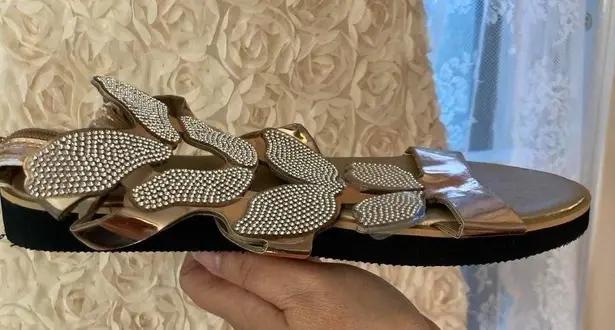 Rose Gold and Silver Shimmering butterfly Women's Sandals Size 8.5