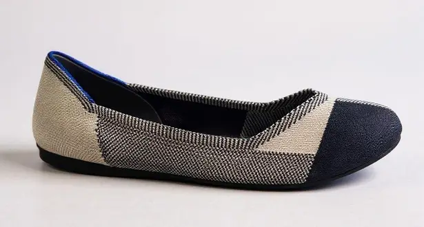 Rothy's The Flat Shoes Size 9 Navy Blue Gray Knit Pointed ballet flat