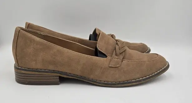 Indigo rd. Raven Loafers Women's Size 8.5 M Tan Brown Braided Faux Suede Vintage