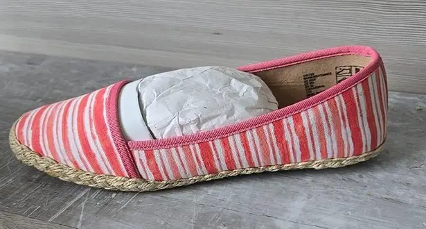 Lands End Classic Espadrille Flats Striped Pink White Devi Loafer Shoe Size 8.5