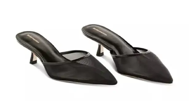 Reformation  Wilda Kitten Heel size 11 Black Mesh sold out! - Image 1