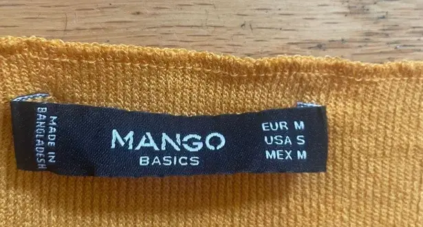 Mango  women's mustard knitted vneck‎ top size small