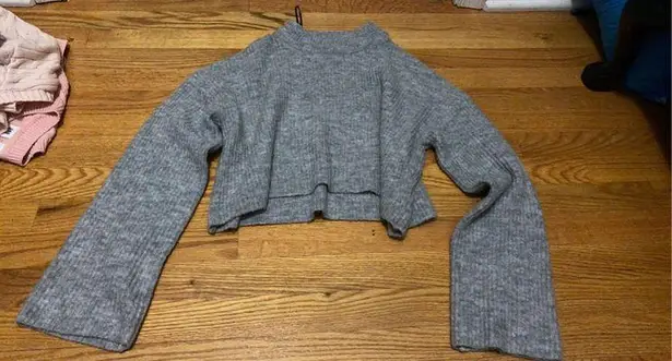 Divided Gray Cropped Sweater