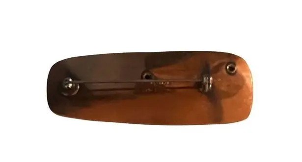 Modernist Copper Brooch MCM Mixed Metal Chic Vintage Fashion Collectible Jewelry Brown