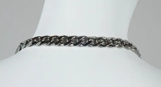 Large Rhinestone Heart Charm Pendant Collar Link Toggle Clasp Necklace