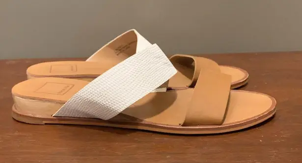 Dolce Vita Women's Brown White Paci Wedge Slides Sandals Shoes Size 7.5 EUC