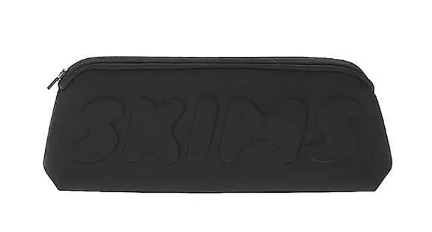 onyx neoprene pouch | black SKIMS zipper travel bag | makeup bag