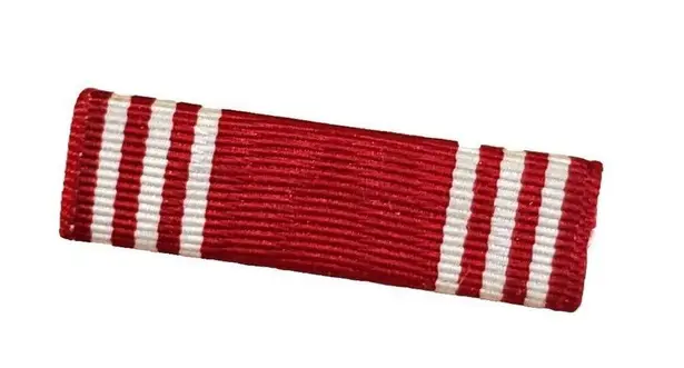 VTG WWII US Army Campaign Good Conduct Ribbon Bar Red White Stripes 1940s EUC